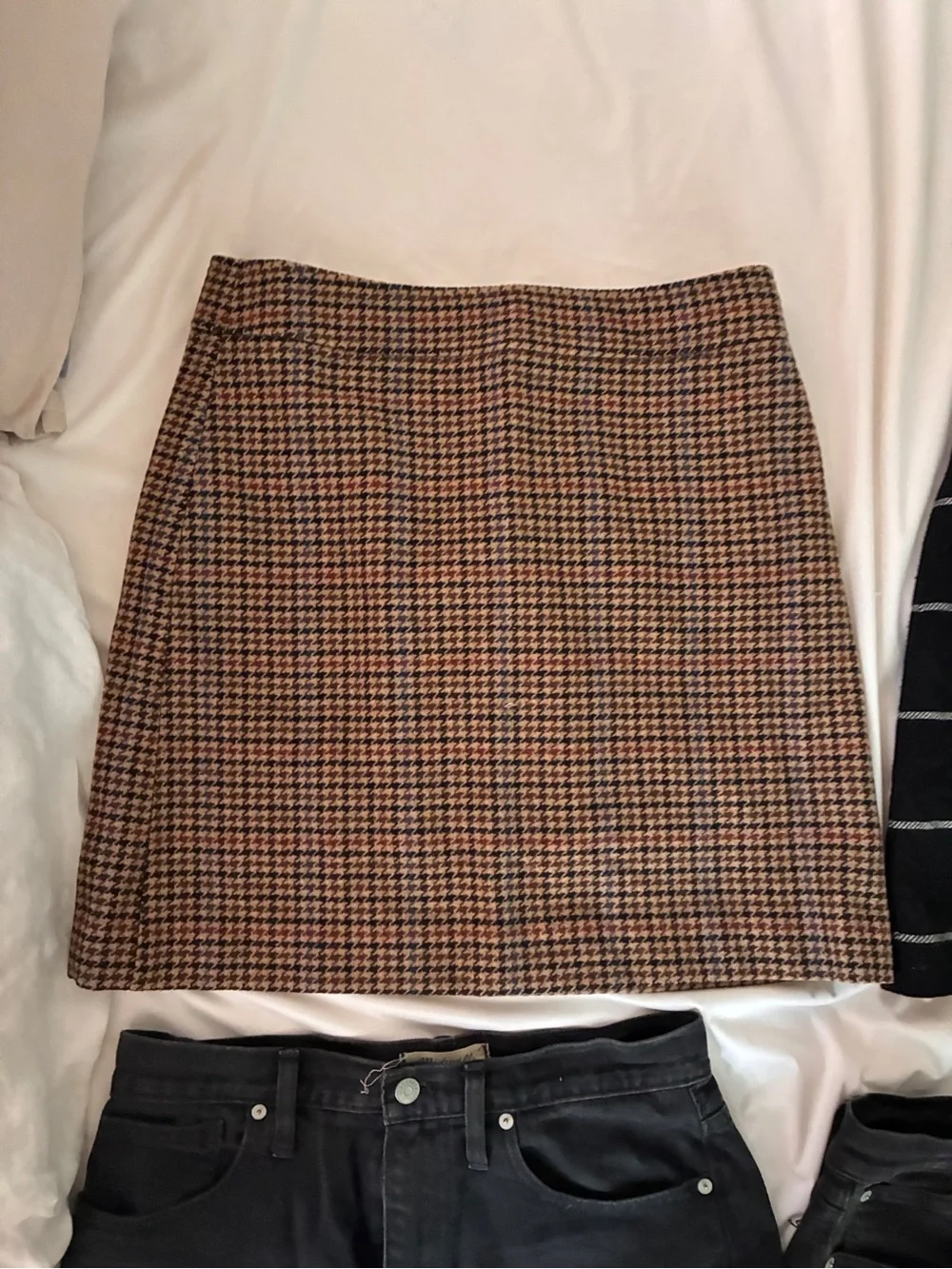 J crew Houndstooth Mini Skirt in Brown and Black